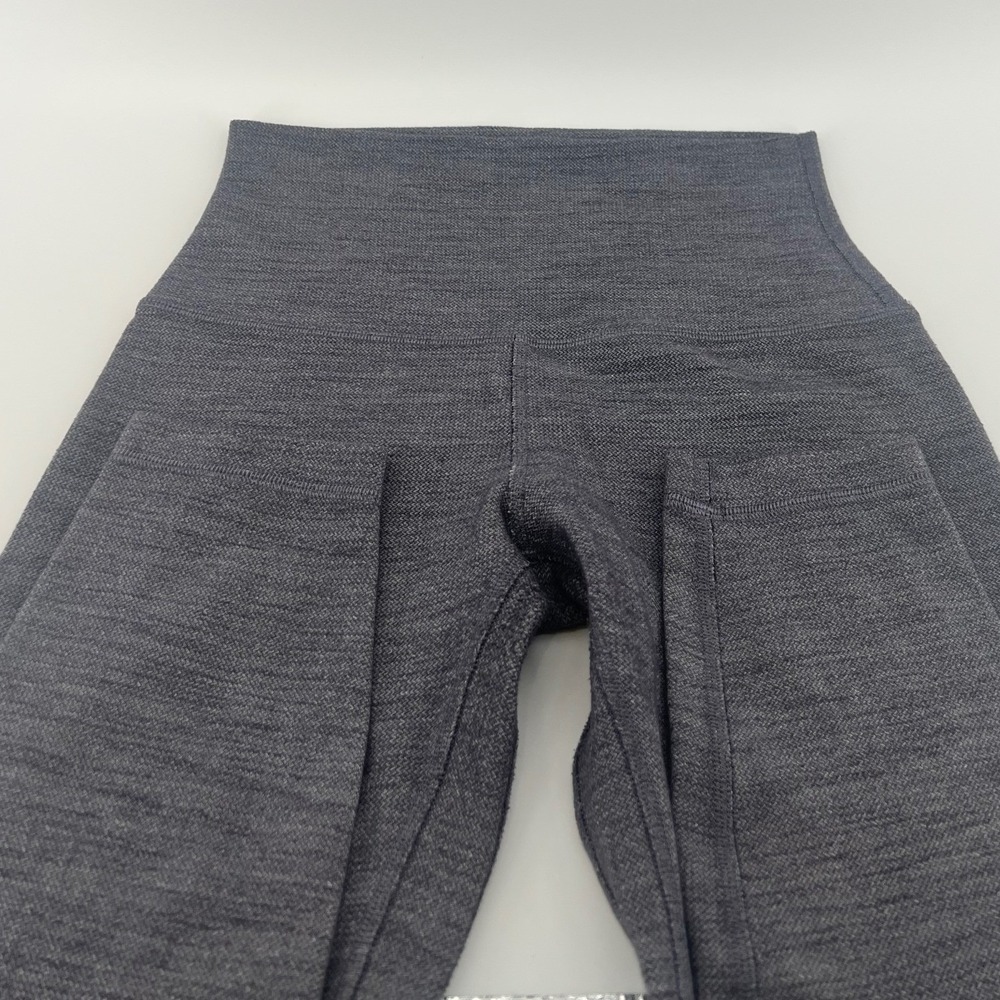 Lululemon High Rise Leggings Gray Space Dye Heathered Athletic Tights 25" Inseam